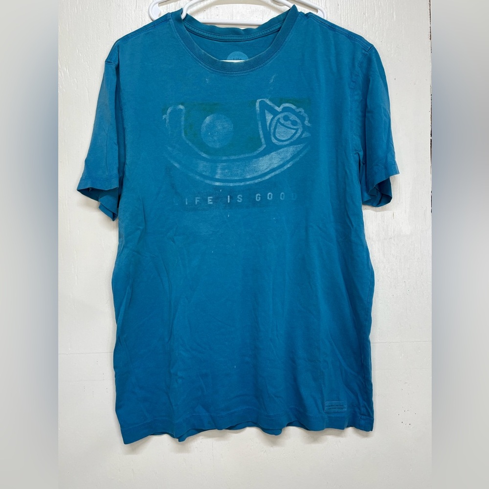Life is Good Men's Blue T-Shirt 100% cotton